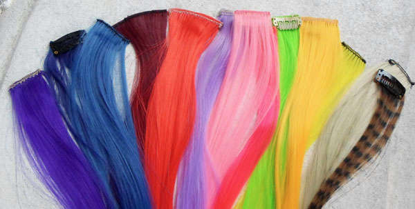 hair extension colour streaks mix pack 13 clips