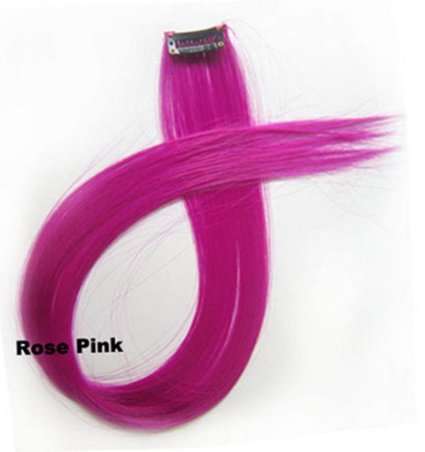 Rose pink single clip hair extensions