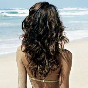 35cm/14" XXL clip in 100% Brazilian human hair extensions wavy curls