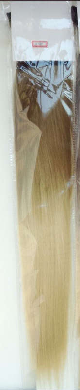 light blonde Ombre clip in hair extensions 7pc set straight