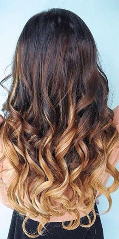 Ombre clip in hair extensions wavy 7pc set ( 4-27) Synthetic hair