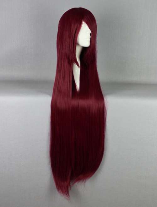 Wine red  100cm long AAA+ wig Heat resistant synthetic
