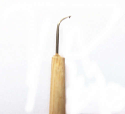 ventilating needle for lace wig making ( experienced user only) wooden handle