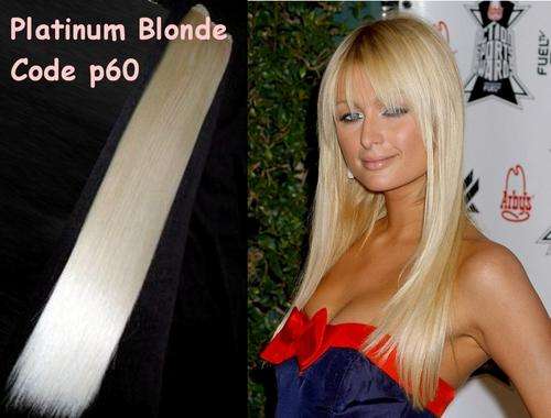 Platium silver blonde clip in extensions 10 pieces set- 18" 45cm long 50% human hair
