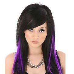 Stunning! Crazy Color purple clip in streaks hair extensions x2 pieces a pack FREE shipping!