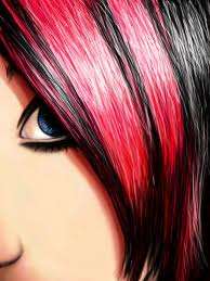 100% remy human hair clip in streaks -bright  Pink - 2 pieces 18" long