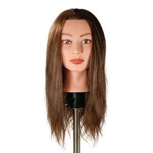 100% human hair mannequin heads, brown hair 18" -for dye/perm/hair extenison demo