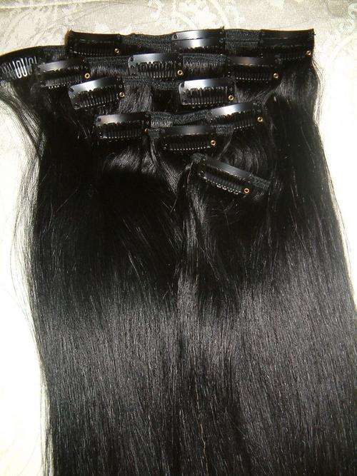 50% OFF!!!  80% human hair Clip in extensions 8 pic full set 18" long - new colours in stock