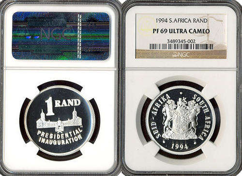 *URGENT SALE* PF69 1994 R1 Silver Presidential Inauguration South African Coin
