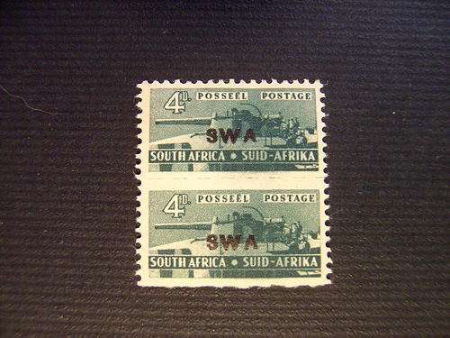 S.W.A. - 1943/4 - 4d PAIR - OVERPRINT S.W.A. - MINT