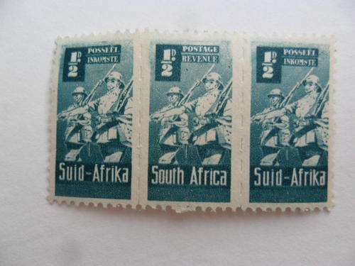 UNION OF S.A. - 1942/45 - 1/2d STRIP OF 3 - MINT