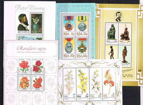 South Africa - 10 Only Mint & Used Miniature Sheets as per 2 scans
