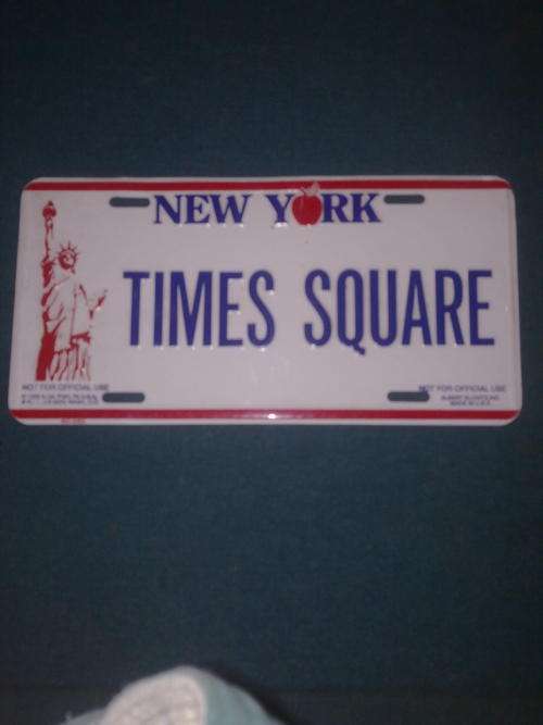 New York Times Square Number Plate