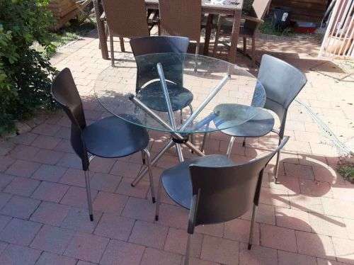 Glass table and 4 chairs