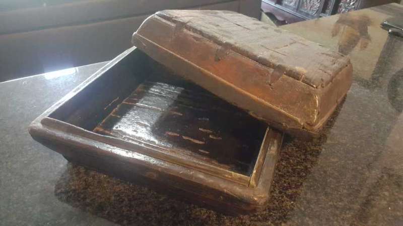 Vintage Chinese Rice & Food Wooden Storage Box - VERY OLD & RARE