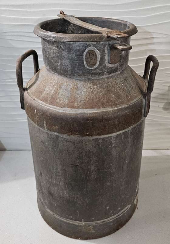 Vintage Steel Milk Can 5 Gal.