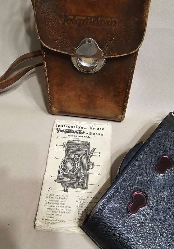 Vintage Voigtlander Bessa Camera with Manual & Leather Bag - VERY RARE COLLECTIBLE