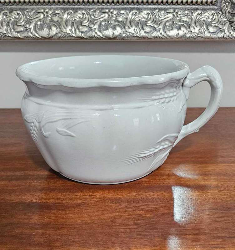 Antique Royal Ironstone Ware Johnson Bros England Chamber Pot - Late 1800`s