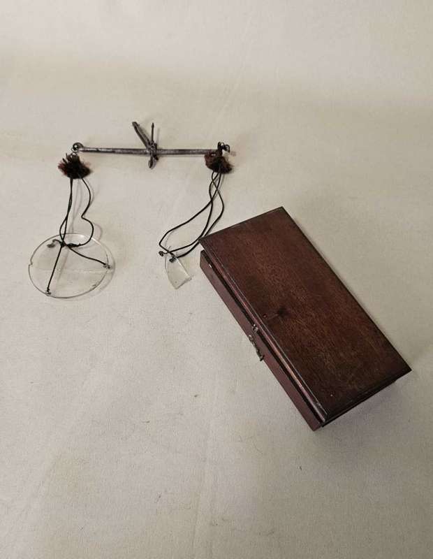 Antique Handheld Gold Balance Scale - VERY OLD - NEEDS RESTORATION
