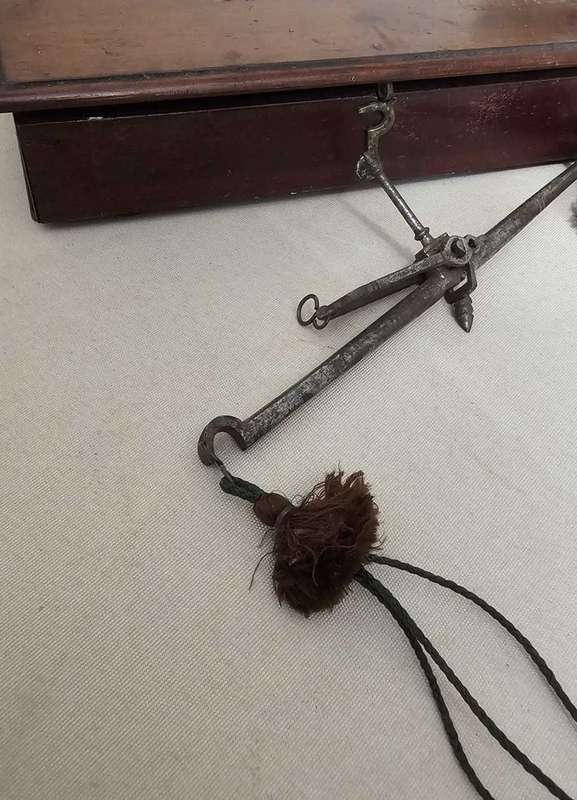 Antique Handheld Gold Balance Scale - VERY OLD - NEEDS RESTORATION