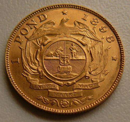 UNCIRCULATED 1898 ZAR KRUGER GOLD POND * STUNNING COIN *