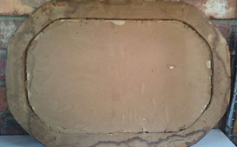 Vintage oil painted wood serving tray