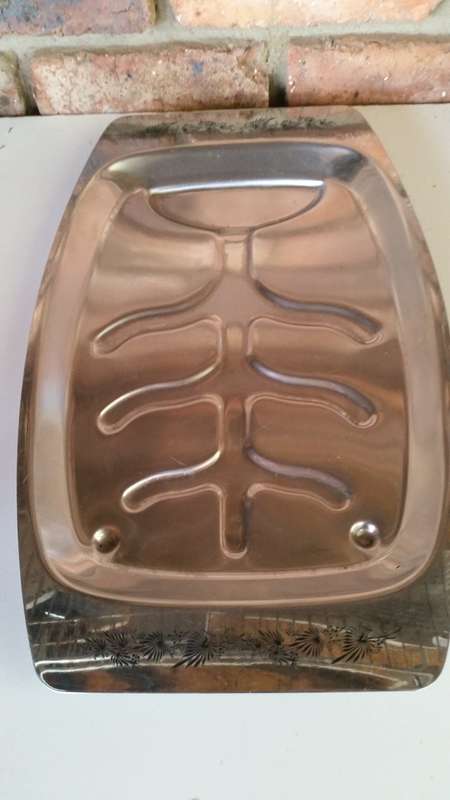 Vintage stainless steel serving tray