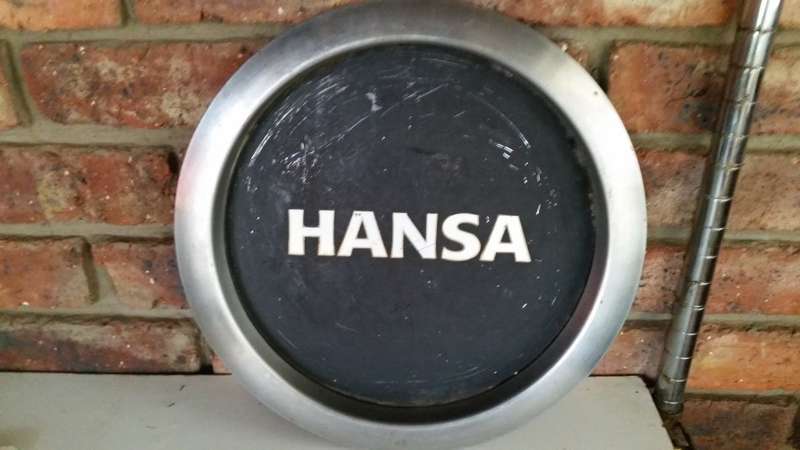 Stainless steel Hansa serving tray.