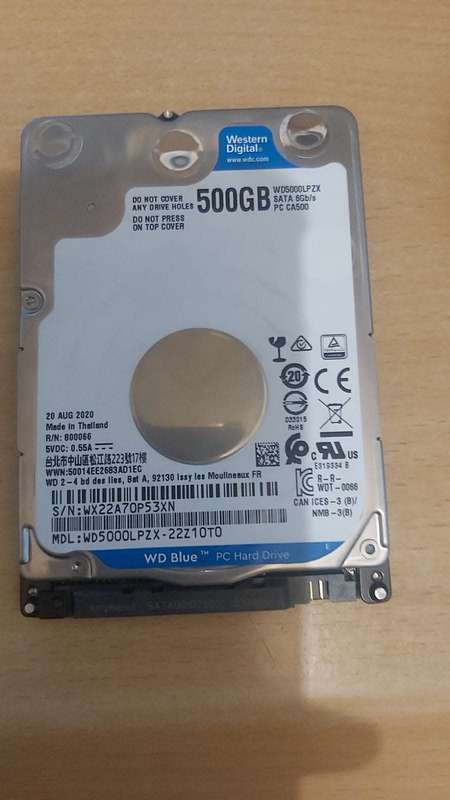 Western Digital WD5000LPZX WD Blue 500GB 5400 RPM SATA 6Gb/s 128MB Cache 2.5 Inch Hard Drive