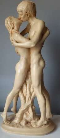 Nude male & female figure