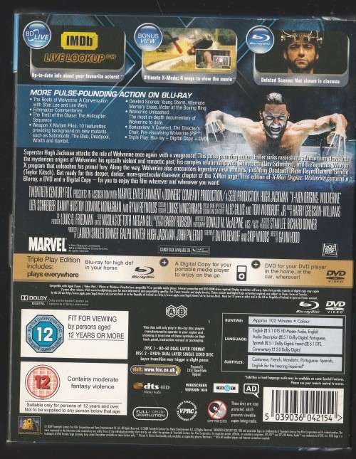 X-men origins: Wolverine ( Blu-ray)