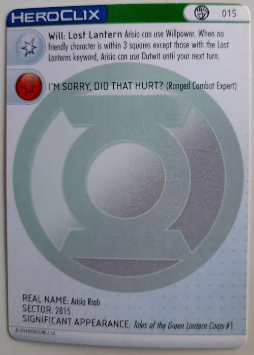 Heroclix War of light #15 Arisia