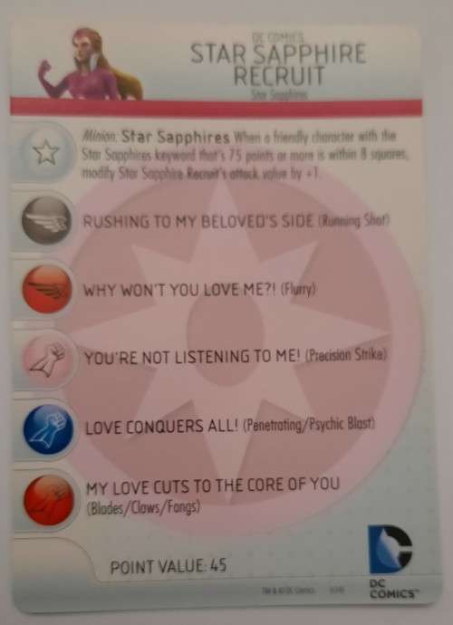 Heroclix War of light #6 Star Sapphire recruit