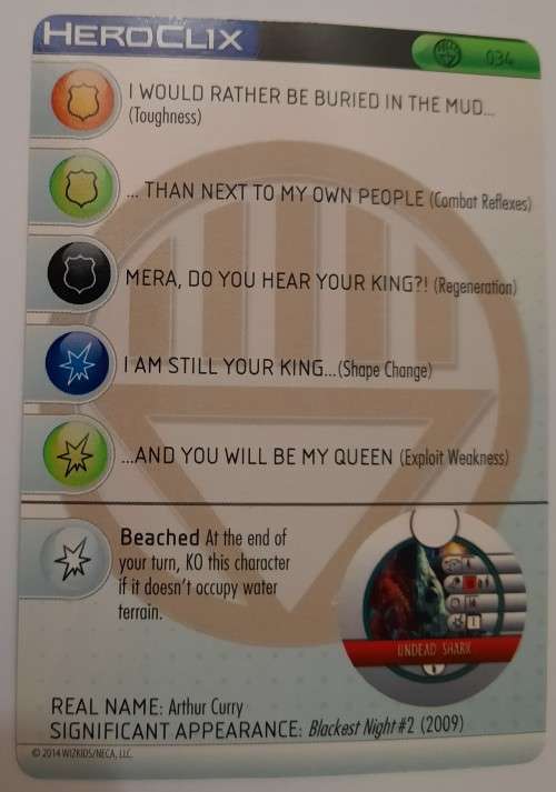 Heroclix War of light #34 Aquaman