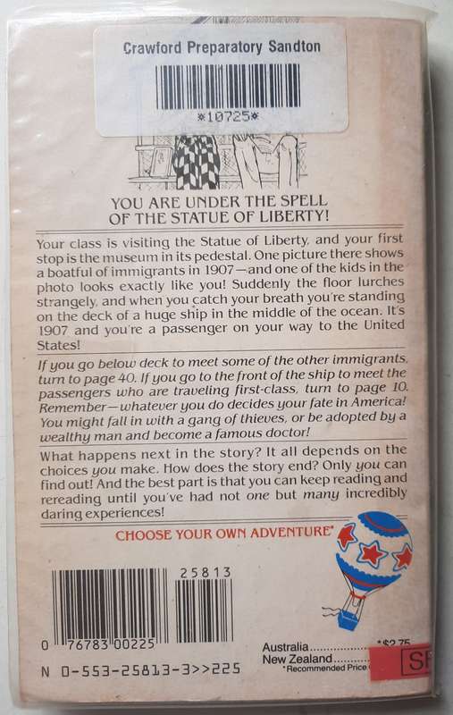 Choose your own adventure #58 Statue of Liberty adventure