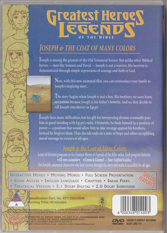 Greatest heroes and legends of the Bible: Joseph and the coat of many colors
