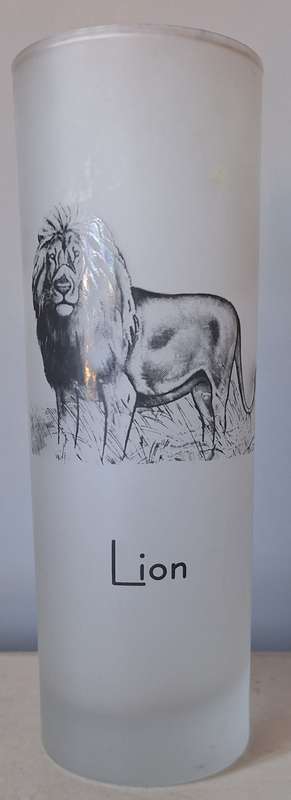 Big five themed glasses - Lion, Leopard, Rhino, Elephant, African buffalo 17cm tall