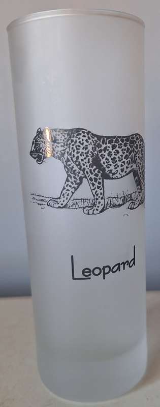 Big five themed glasses - Lion, Leopard, Rhino, Elephant, African buffalo 17cm tall