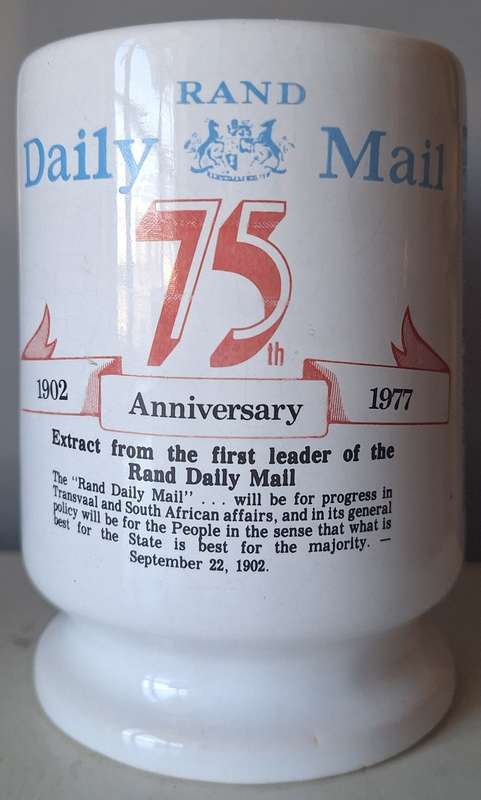 Rand Daily Mail 75th anniversary mug