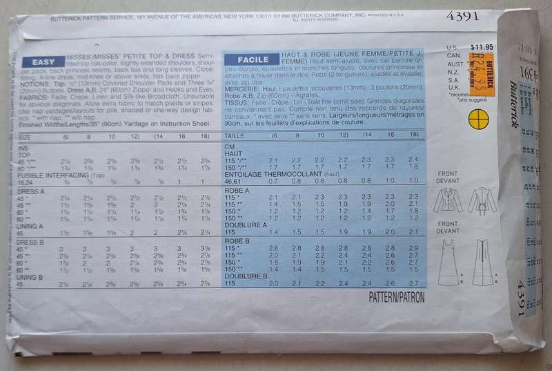 Butterick pattern #4391 Family circle collection