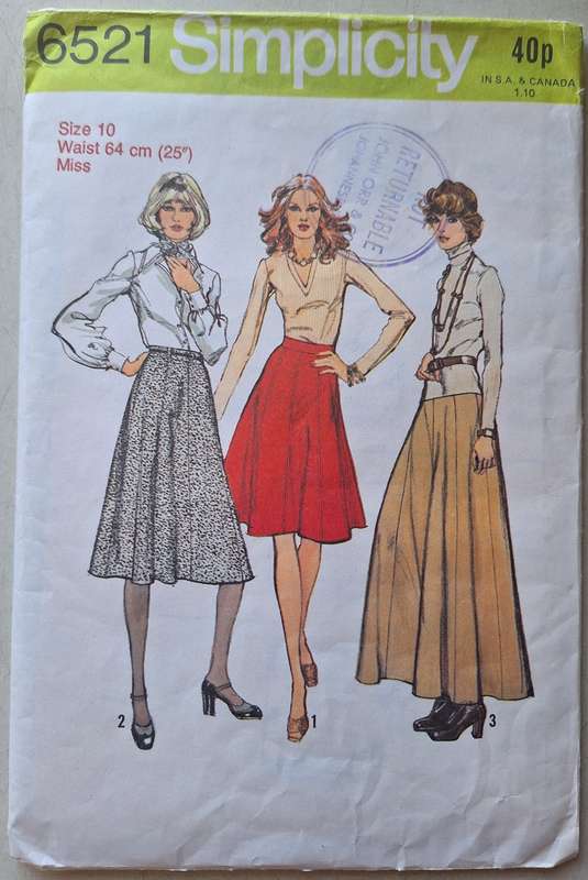Simplicity #6521 size 10 waist 64cm