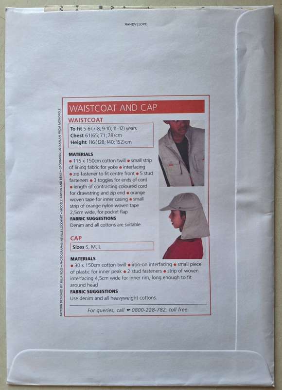 Woman`s Value kids waist coat and cap  size 5-6 (7-8,9-10,11-12) years