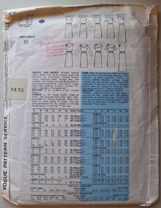 Vogue`s Basic design #1517 size 10