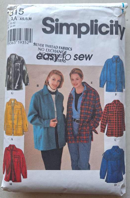Simplicity #7315 Size AA (XS,S,M) Pattern
