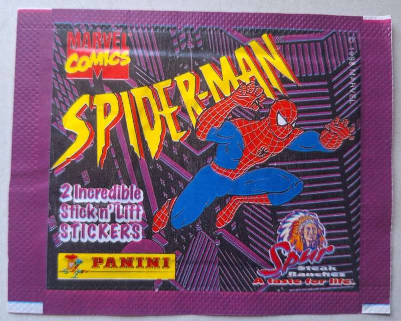 Spider-man Panini Spur sticker pack (2 stickers per pack)