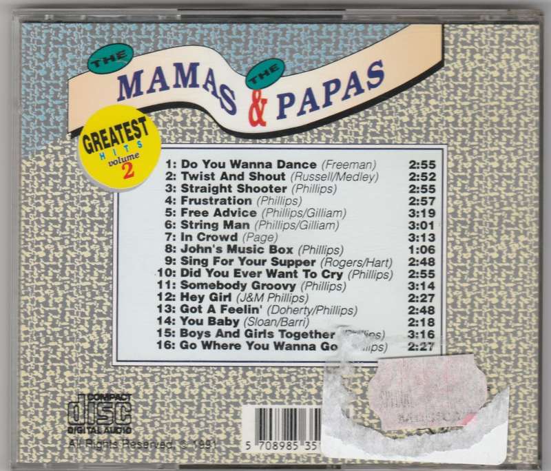 Mamas & Papas Greatest hits volume 2