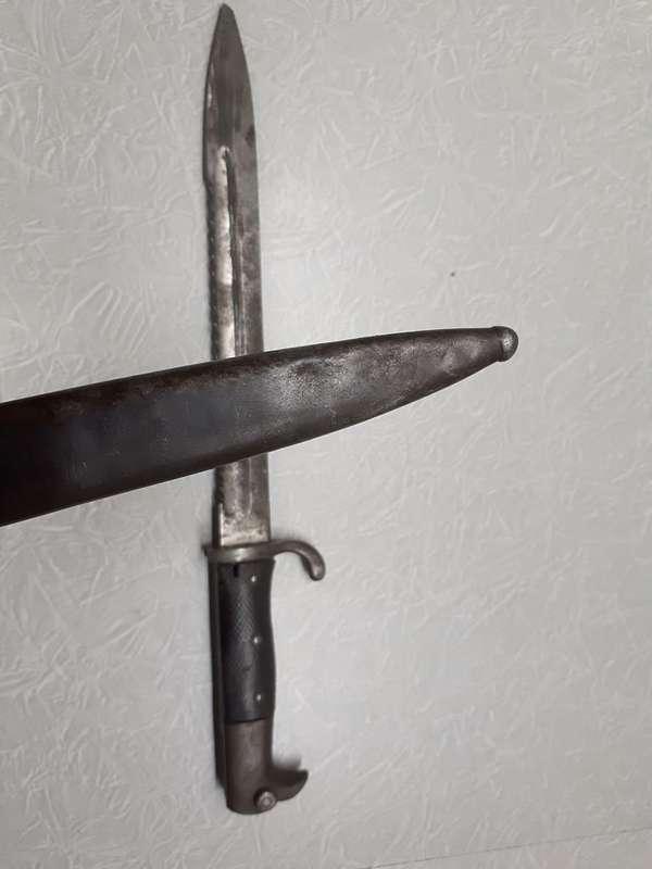 Matching numbers 1909 German Southwest Africa Schutztruppe KS98 Sawback Bayonet & Scabbard by Erfurt