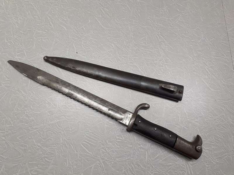 Matching numbers 1909 German Southwest Africa Schutztruppe KS98 Sawback Bayonet & Scabbard by Erfurt