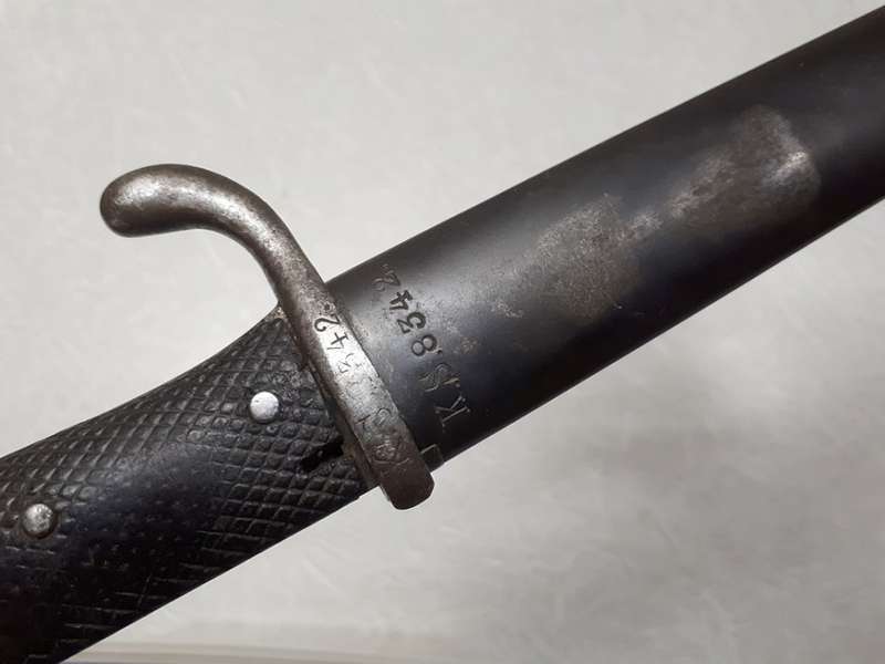 Matching numbers 1909 German Southwest Africa Schutztruppe KS98 Sawback Bayonet & Scabbard by Erfurt