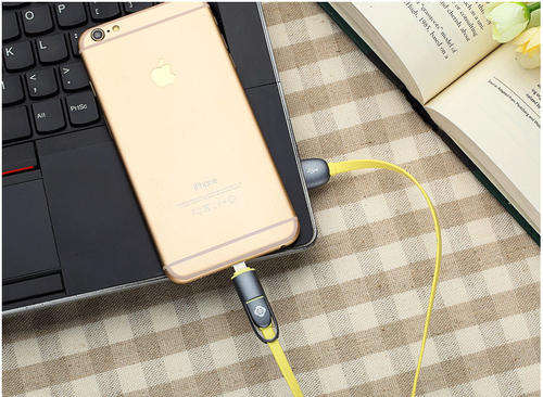 TOTU (Lightning & Micro USB) to USB 2 in 1 Cable Yellow Lightning Photo